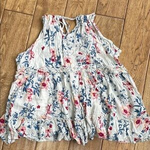 Taylor & Sage Floral Sleeveless Top - Blue and Pink
